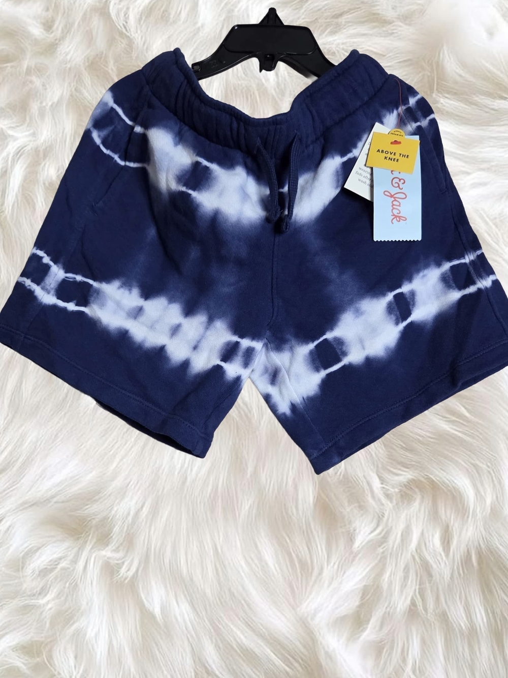 Cat & Jack Navy and White Tie-Dye Terry Pullover